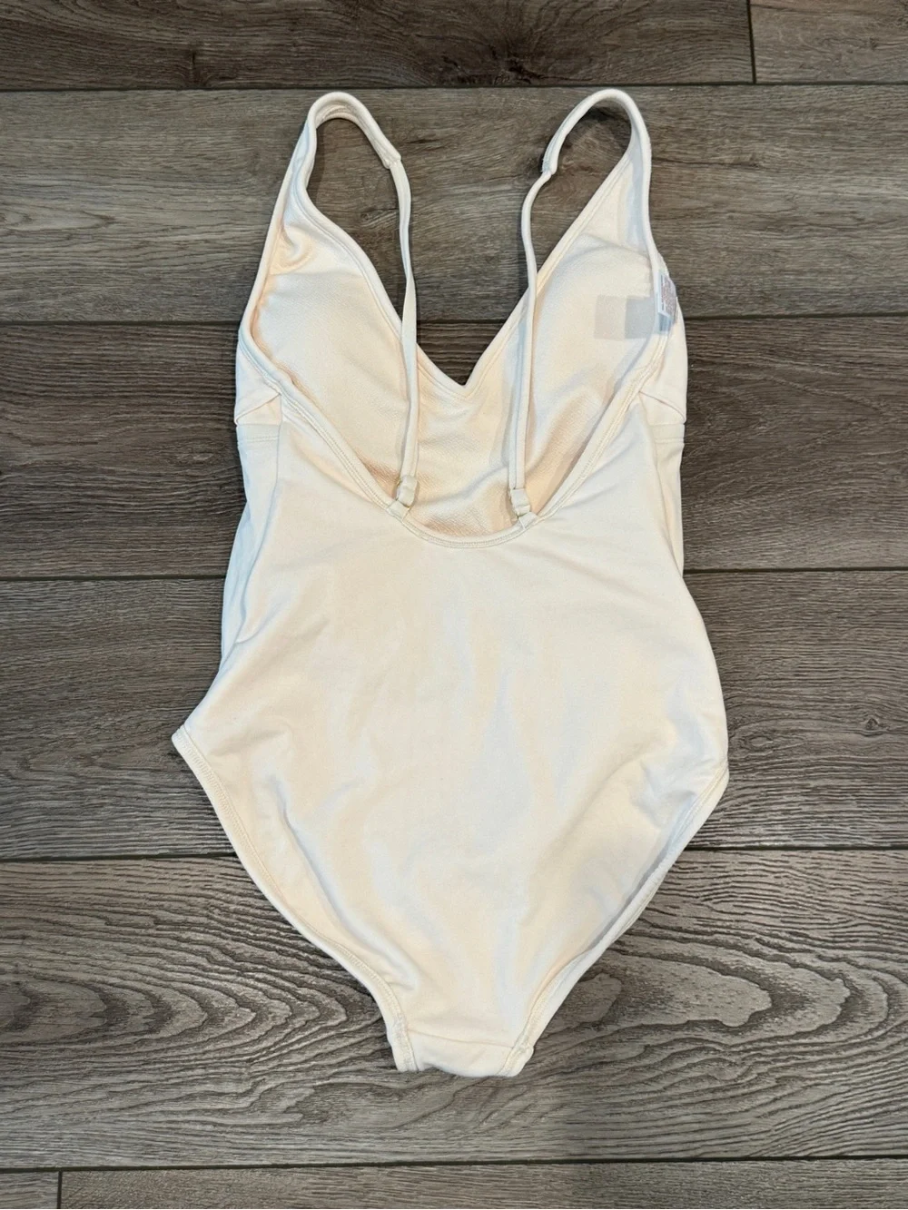 Shade & Shore Cream Crepe Belted V-Neck One Piece Swimsuit Size S (4-6)